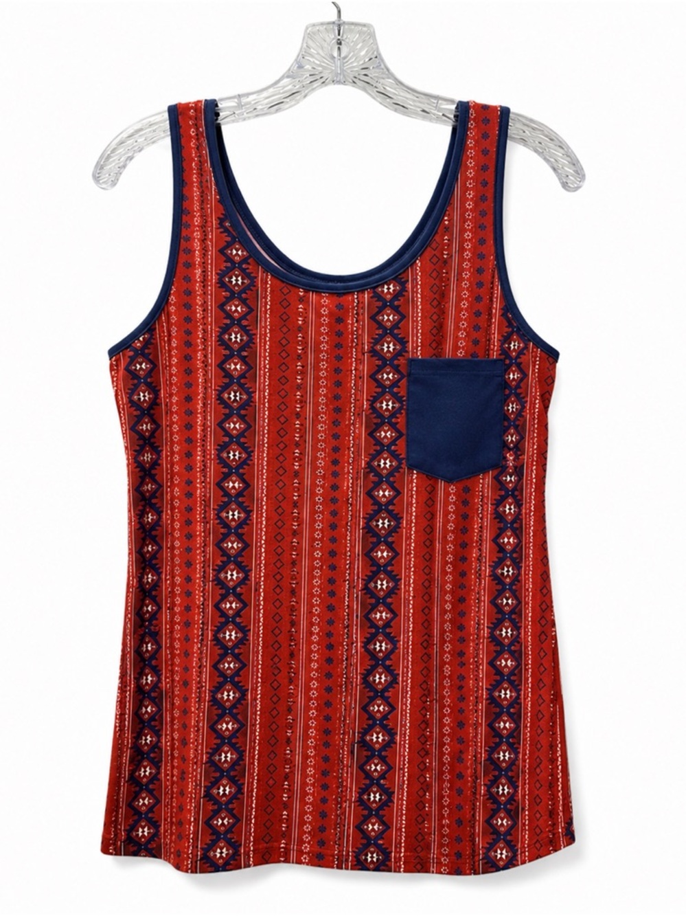 Merigold Kiss Aztec Print Western Peek-A-Boo Bow Open Back Tank Top ‎ M